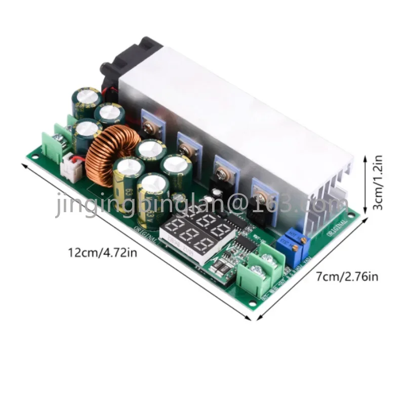 DC12-80V 20A verstelbare step-down voedingsmodule constante stroom constante spanning module met spanning en stroom display