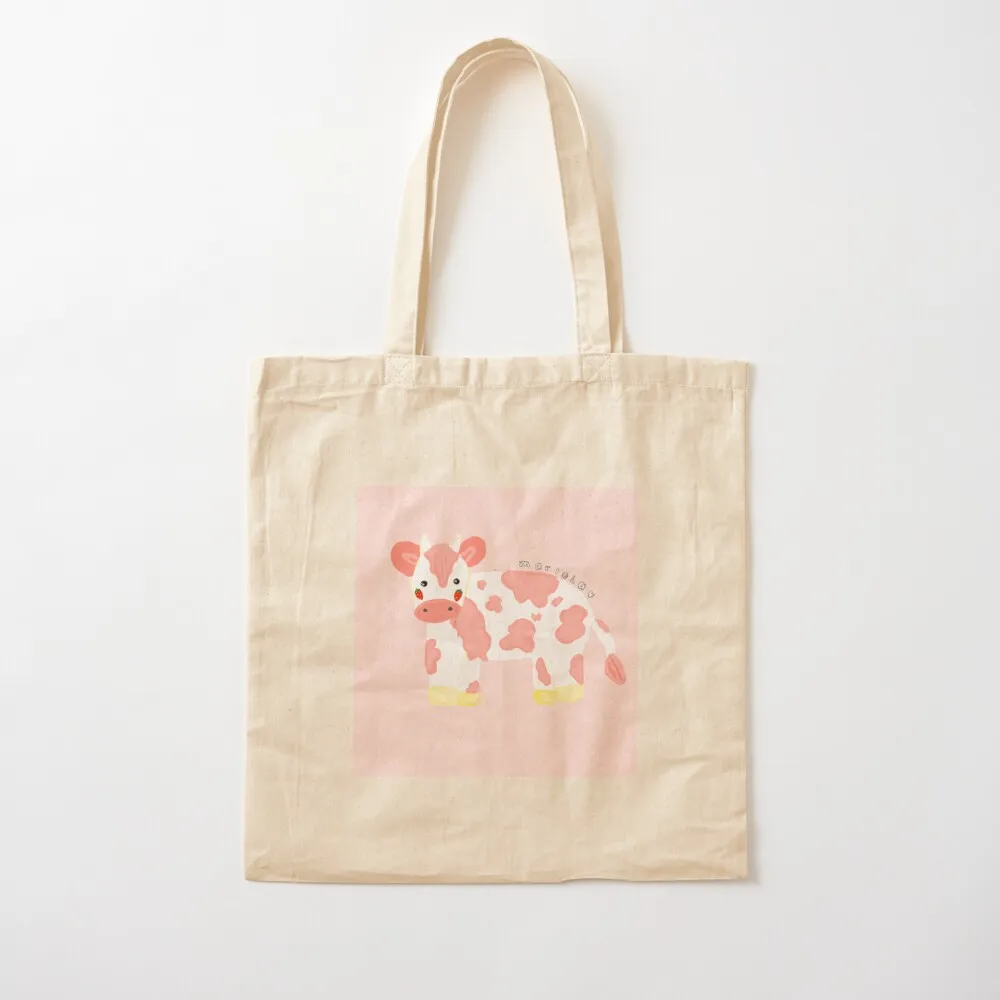 

strawberry cow Tote Bag shopper bags for women ecological bags Canvas Tote Bag