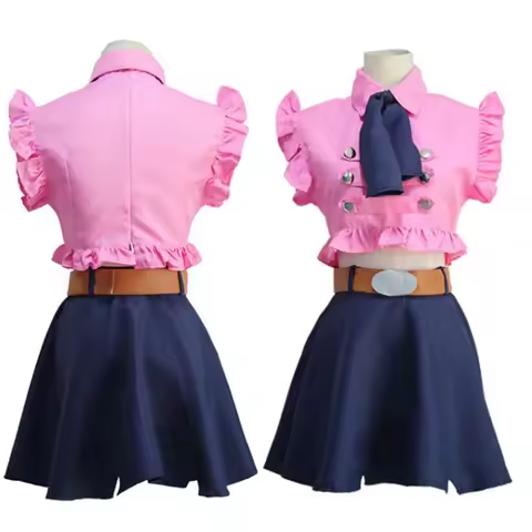 2025 New Anime The Seven Deadly Sins Elizabeth Liones Cosplay Summer Girls Pink Uniform Dress Halloween Party Women 5ftu^