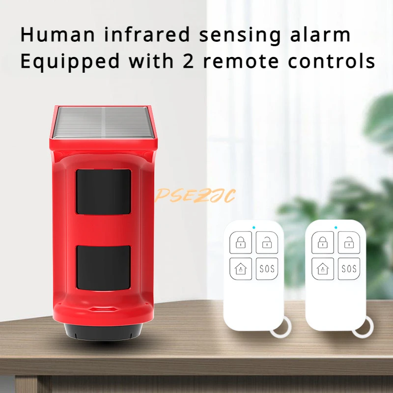 Outdoor 120dB High Pitched Solar Infrared Alarm Ultra Long Standby Human Body Induction Anti-theft Alarm