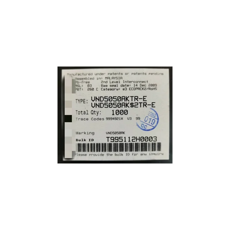 1PCS/LOT  VND5050AKTR-E VND5050AK-E VND5050AK  Power Switch/Driver 1:1 N-Channel 12A PowerSSO-24™