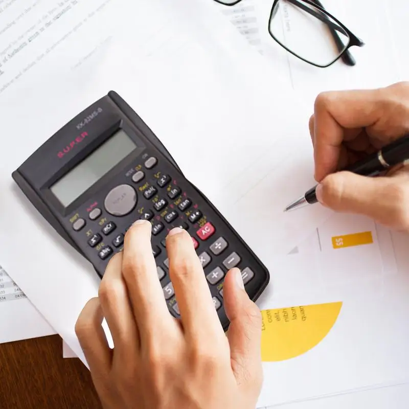 Rekenmachine Voor School Professionele Engineering Niet-Grafische Rekenmachine 12-cijferige Functie Wiskundige Calculator Groot Display Voor