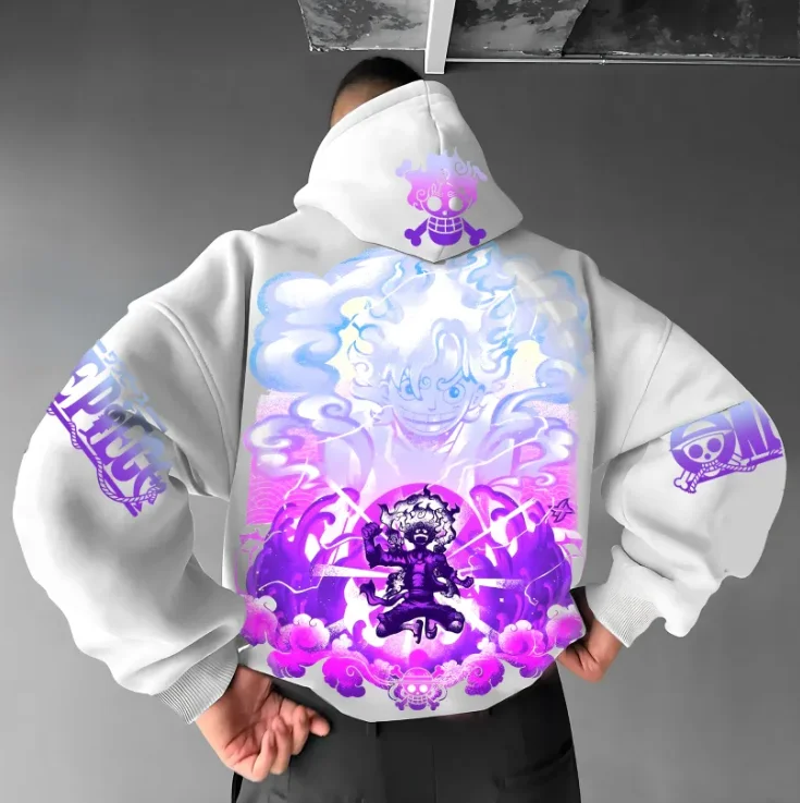 هوديس رسمي للرجال والنساء مطبوع عليه الرسوم المتحركة قطعة واحدة، هوديس فضفاضة وكبيرة الحجم للشارع #2