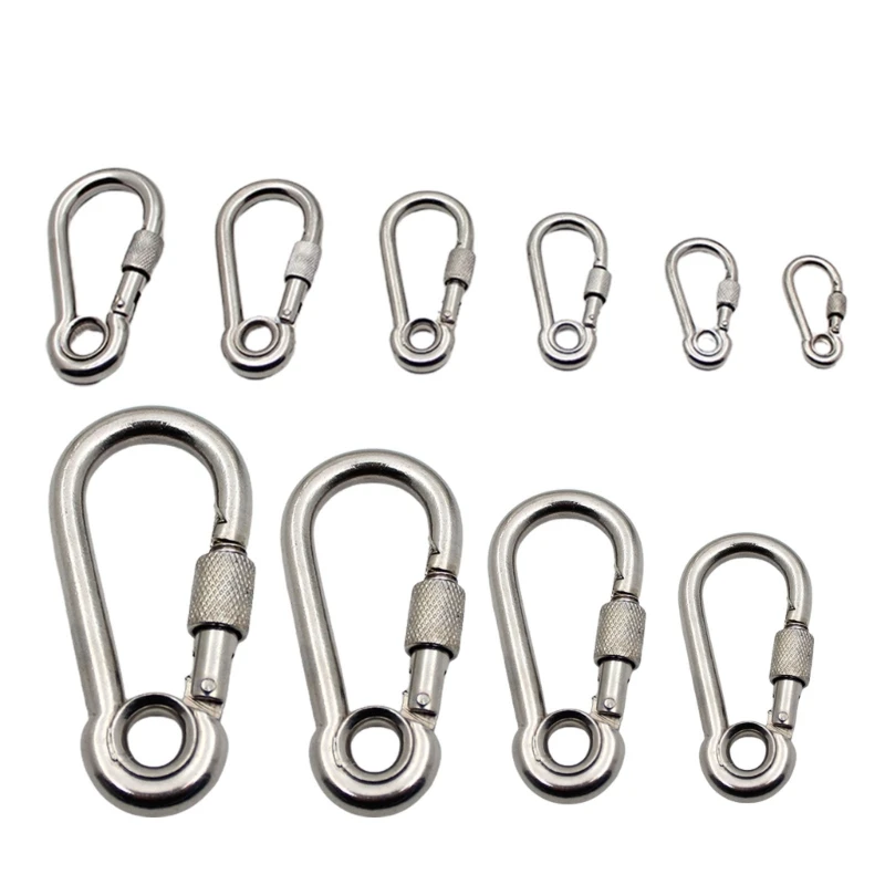 Y1UB 2 Pcs Screw Gate Buckle Quick Links Lock Rings Hook for Outdoor Camping, Hiking