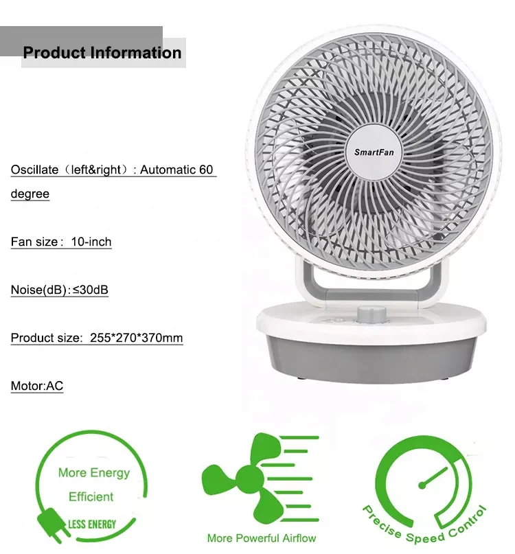 الجملة مروحة الطاولة 8 متر/الثانية عالية السرعة 10 بوصة الكهربائية توربو الهواء تعميم مروحة المنزل المحمولة 2D تتأرجح مروحة دوران الهواء