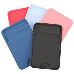 Silicone Business Credit Pocket Adhesive Mobile Phone Back Slot ID Bank Card Phone Pouch Phone Back Paste Sticker Card Holder