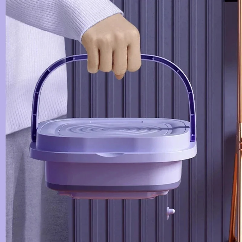 Portable Folding Mini Washing Machine Bucket for Clothes Socks Underwear Cleaning Washer Small Travel Washing Machine view 5