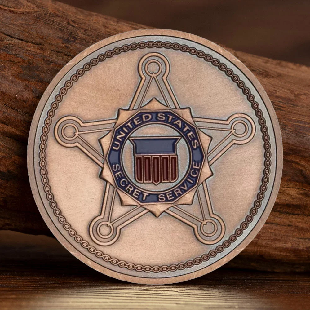 U.S Secret Service Bronze Plated Souvenir Coin Saint Micheal Patron Saint of Law Enforcement Collection Coin