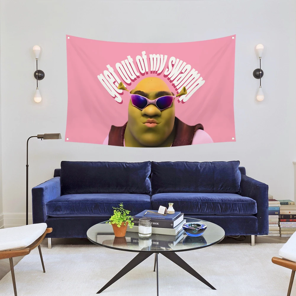 3Jflag  90x150cm get out of my swamp Flag Poster Men's Cave Wall tapestry With Brass Grommet Suitable For University banner