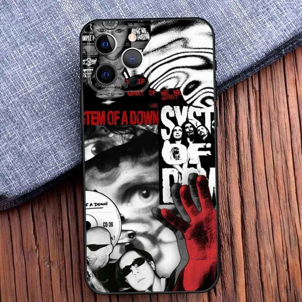 Band S-System of a D-Down Phone Case For iPhone 16,15,14,13,12,11,Pro,X,XS,Max,XR,Plus,Mini Soft Black Cover