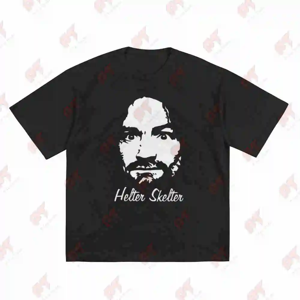 Manson Black Cotton Short Sleeve Tee 100% Cotton T-Shirt