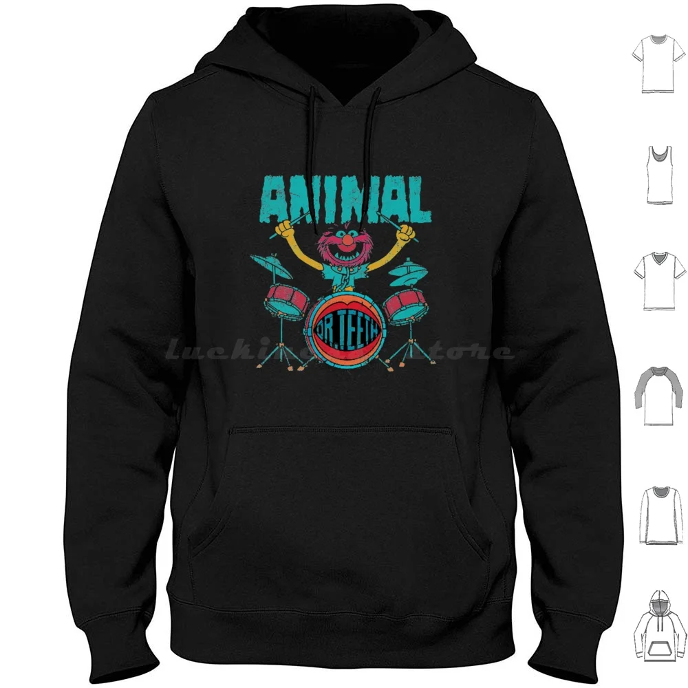 Dr Teeth And The Electric Mayhem Hoodie Cotton Long Sleeve Animal Drummer The Show Animal Drummer The Show The Pets Drums