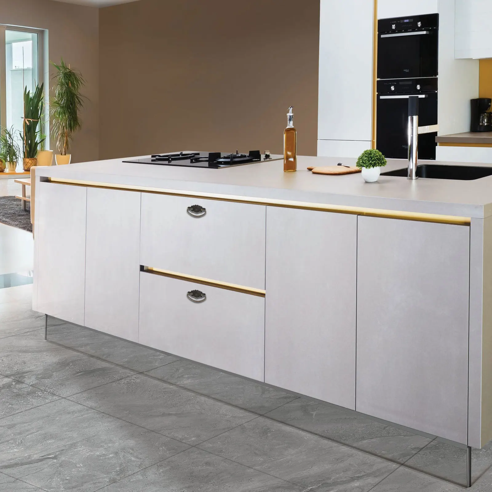 

4Pcs Wrought Iron Drawer Handles Retro Cabinet Pulls Durable Vintage Dresser Knobs for Wardrobes Drawers