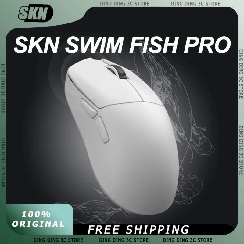 SKN SWIM FISH Pro Mouse 3-Mode PAW3950 Bluetooth 2.4G Long Endurance Low Latency High-performance Custom E-sports Gaming Mouse