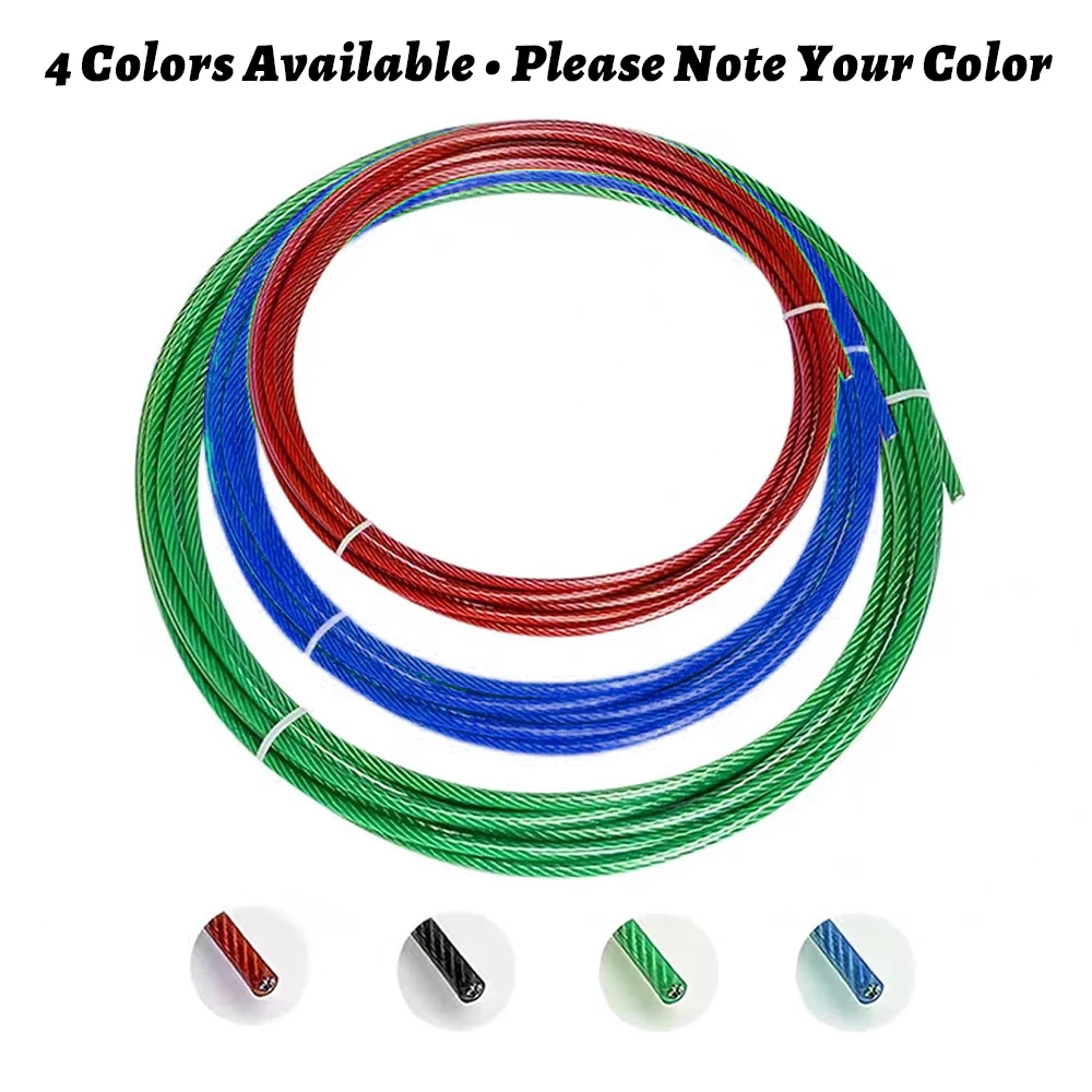 PVC Coated 304 Stainless Steel Wire Rope 1-6mm 5-100M 4 Colors: Black/Red/Blue/Green for Rigging Suspension Clothesline