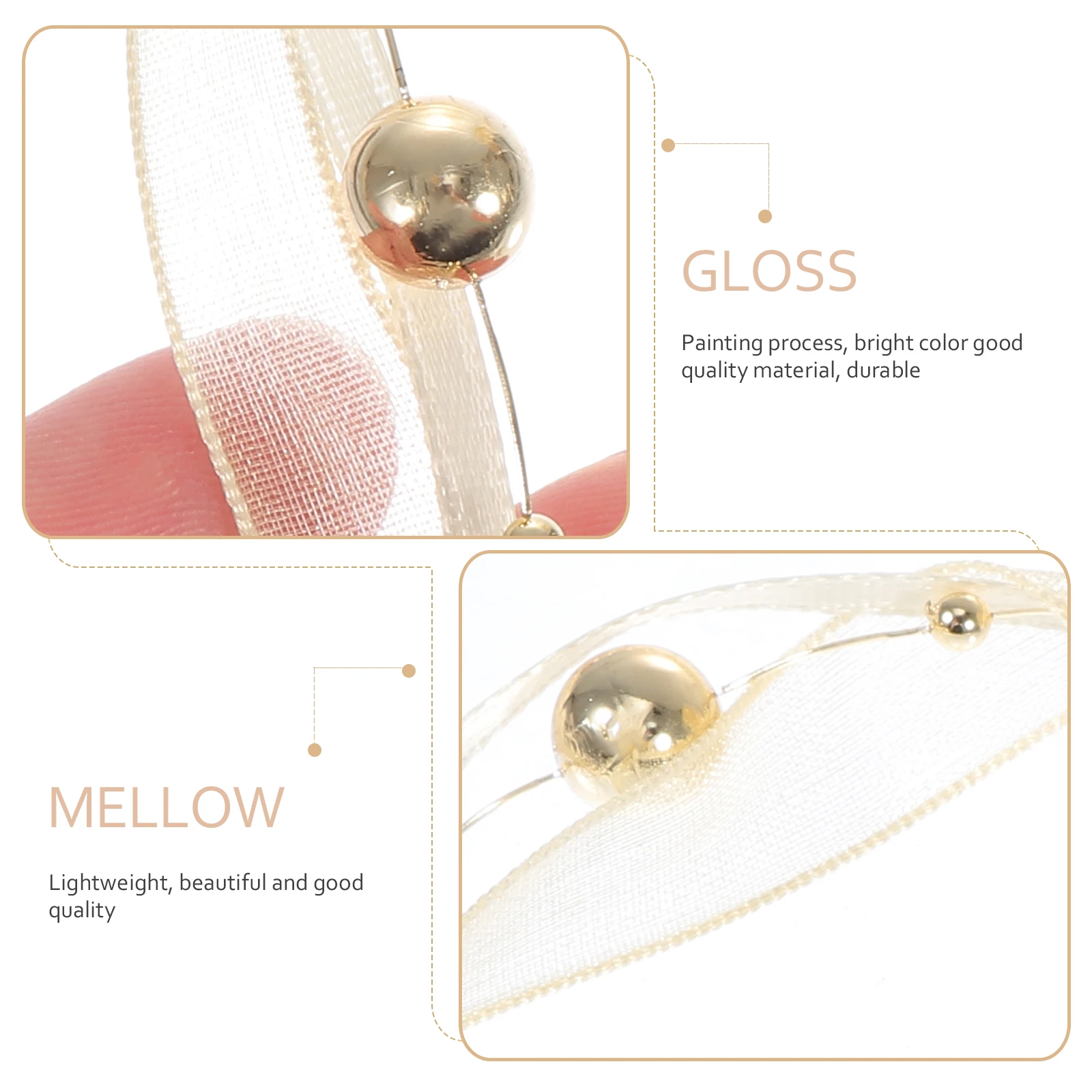 

Ribbons for Crafts Golden Beaded Wrapping Decorations Manual DIY Bouquet Flower