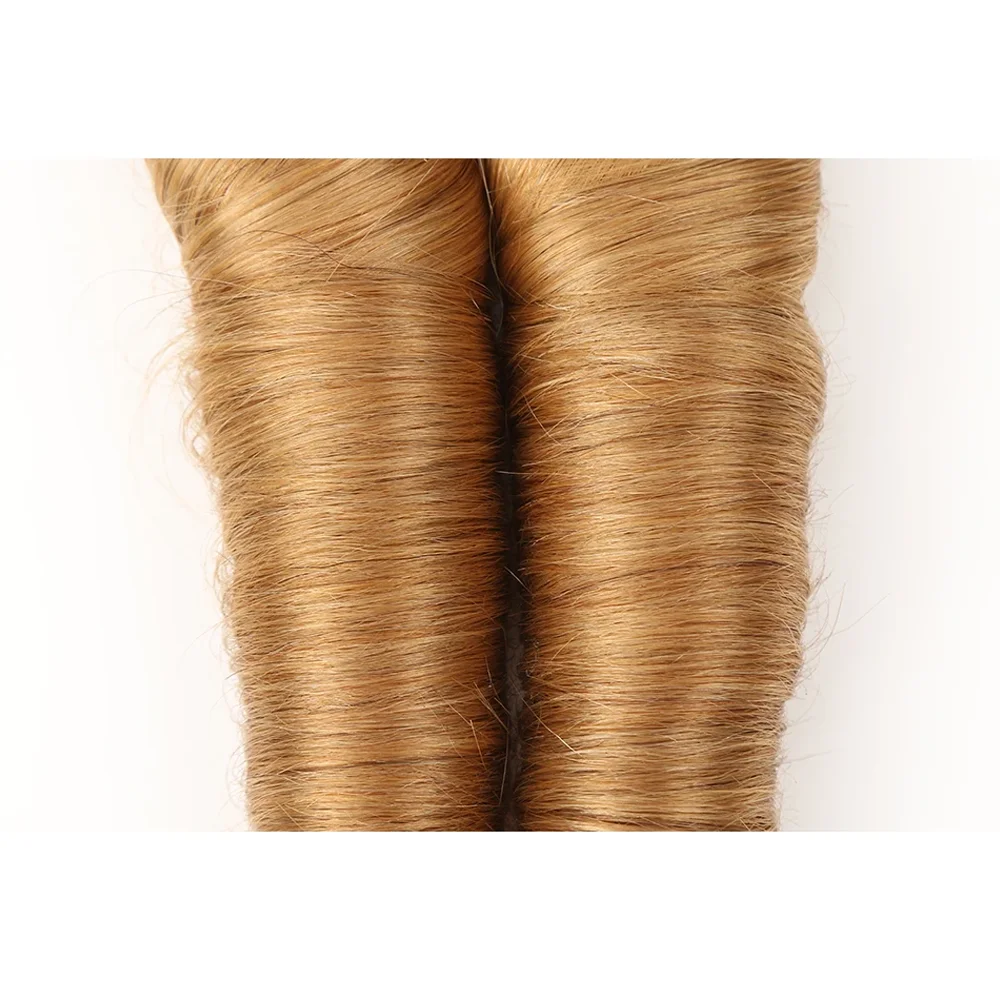 Mel Louro-Natural Extensão Do Cabelo Humano Pacotes, Cabelo Brasileiro Weave, onda solta, à venda, 2pcs por pacote