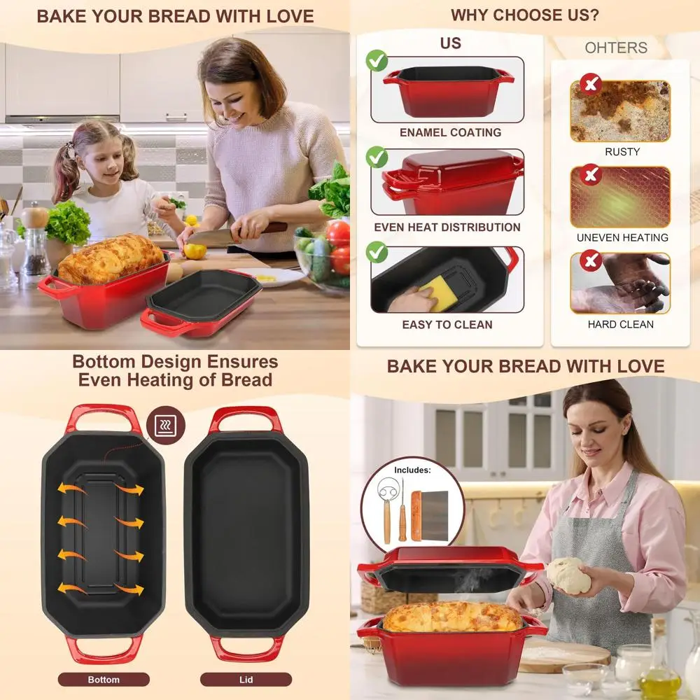 

Skillfully Seasoned Cast Iron Dutch Oven with Skillet Lid for Bread Baking