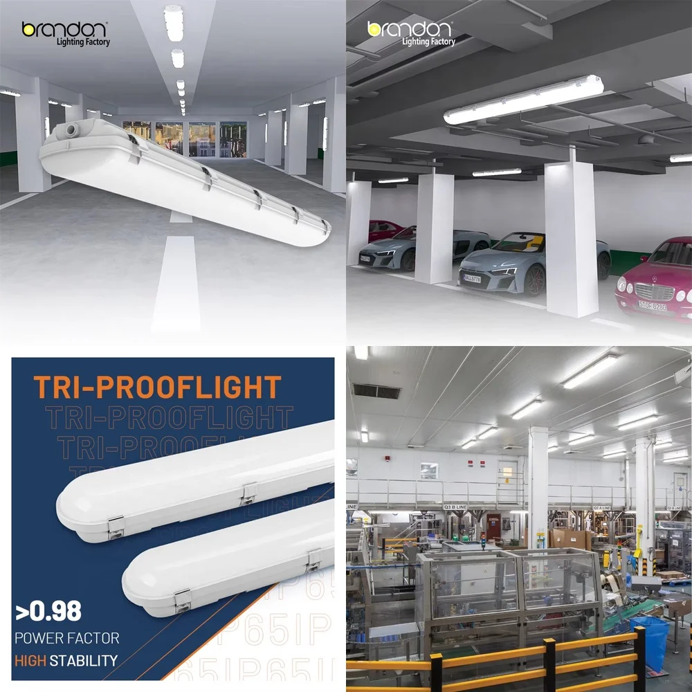

LED TriProof Light Fixture for Brandon Ceiling SMD2835 IP65 Waterproof Explosion Proof Linear Pendant Tube Lamp 36W for