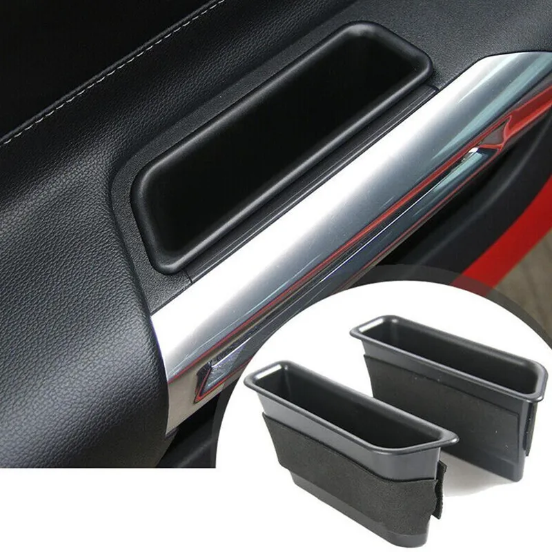 2X Car Accessories Car Door Storage Box Organizer Bag Interior Modification For Ford Mustang 2015 2016 2017 2018 2019 2020 2021