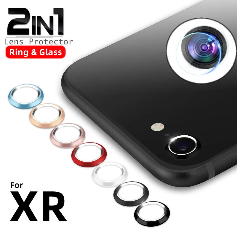 Cho iPhone XR Lưng Phía Sau Ống Kính Vòng 2 Trong 1 Aluminun Vỏ Hợp Kim Bảo Vệ Mặt Kính Cường Lực XR nắp Đậy Ống Kính Cho Apple XR