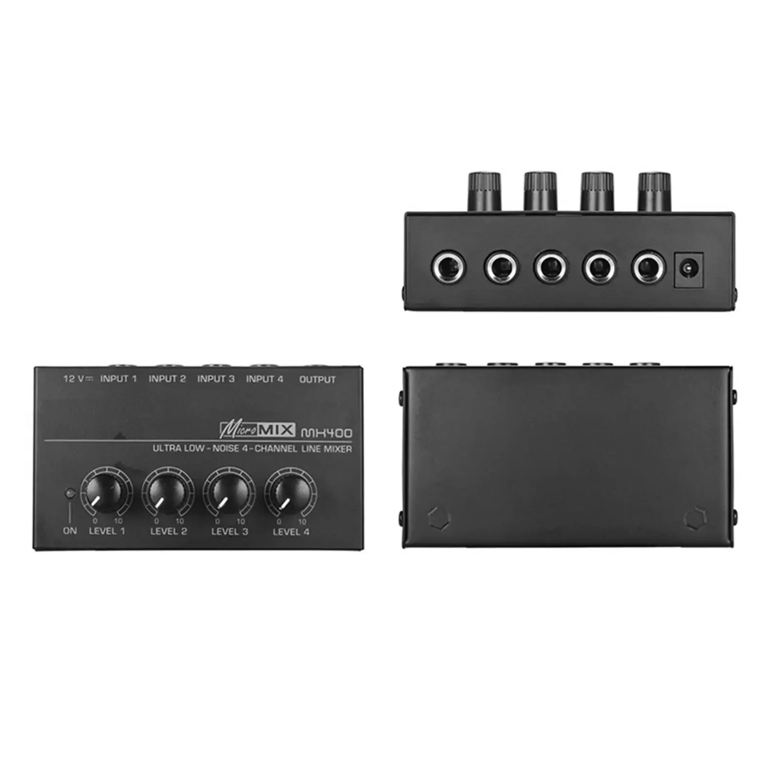 4 Channel Audio Mixer Mini Equalizer Music Recording Equipment Digital DJ for Small Clubs Outdoor Home Guitars Keyboards