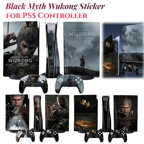 Black Myth Wukong Helkropps Vinyl Skin Sticker Dekalskydd Kontrollskinn Dammtät Skydd för PS5 Disc Digital Controller 10 best sales PS5 Digital Skin - №4