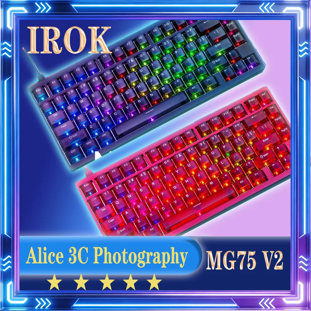 

Механическая клавиатура IROK MG75V2 с магнитными переключателями, алюминиевым корпусом, RGB-подсветкой, быстрым откликом (RT0.001), низкой задержкой, для игр, аксессуар для ПК