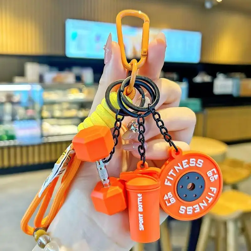 2026 New 1pcs Trendy Mini Fitness Keychain Creative Sports Pendant Couple Gift For Car Backpack Gym Bag Decor Sports Accessories