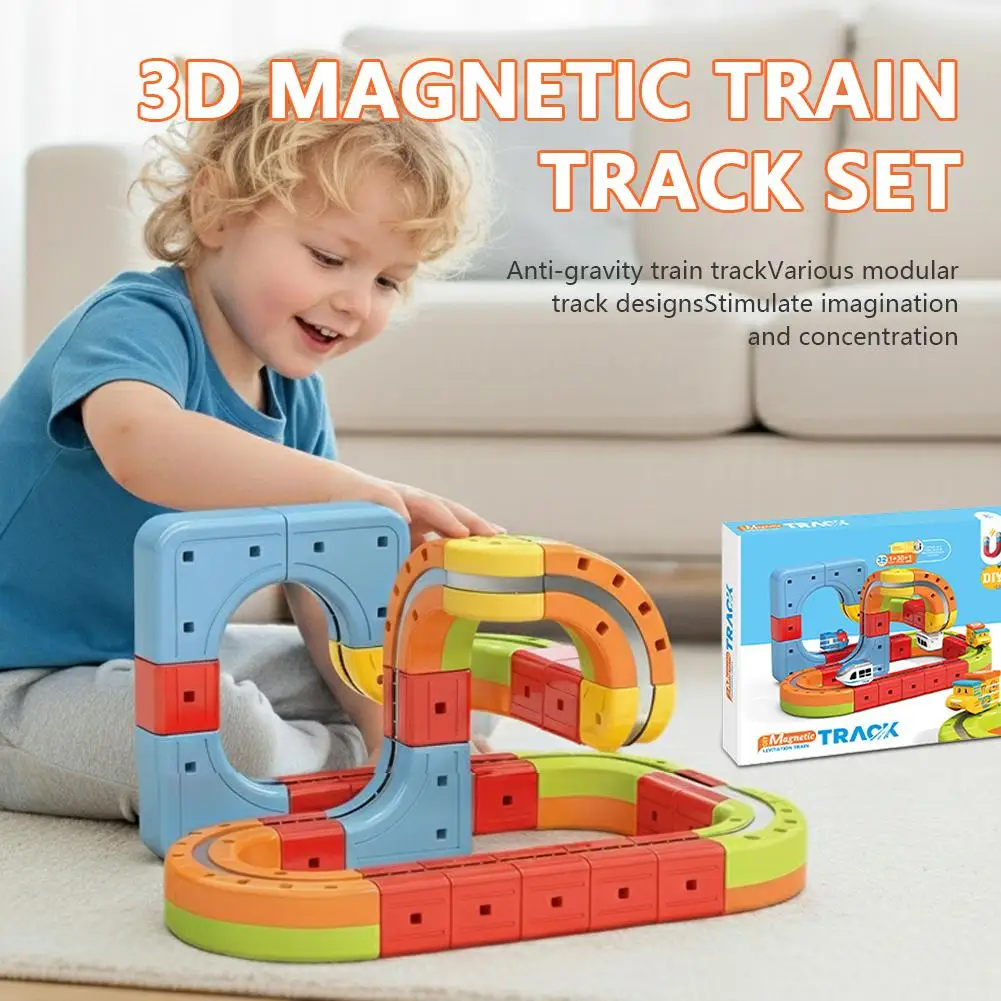 Magnetische Track Train Speelgoed Bouwstenen Set Voor Kinderen DIY Kubus Magnetische Anti-zwaartekracht Zwevende Trein STEM Speelgoed Jongens Kerstcadeau