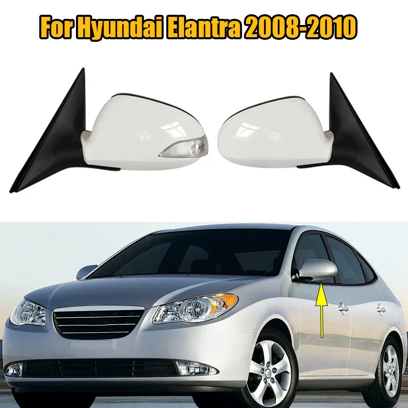 Car Rearview Mirror Assembly Auto 3/5 Wire Rear View Mirror With Lens Adjust LED Turn Signal Light For Hyundai Elantra 2008-2010