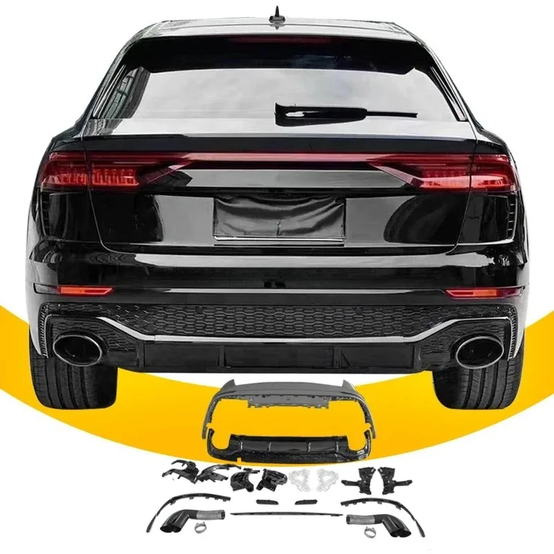 

2018 2019 2020 2021 2022 Bodykit Q8 Rear Bumper Upgrade RSQ8 Style Rear Diffuser with Tail pipe