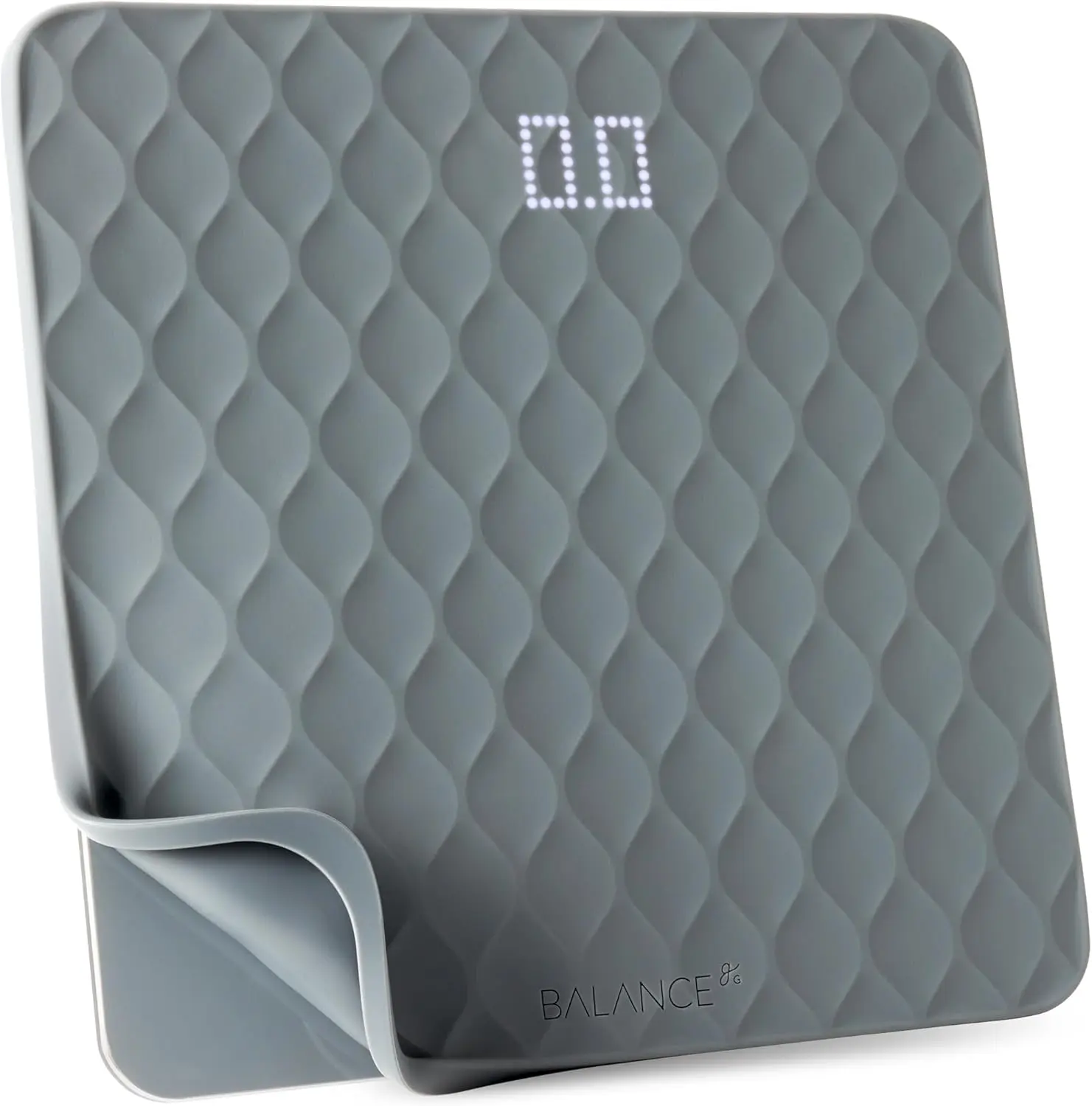 

Non-Slip Silicone Bathroom Scale with Hidden LED Display, 400 lb Capacity, Spot-On Precision in Gray