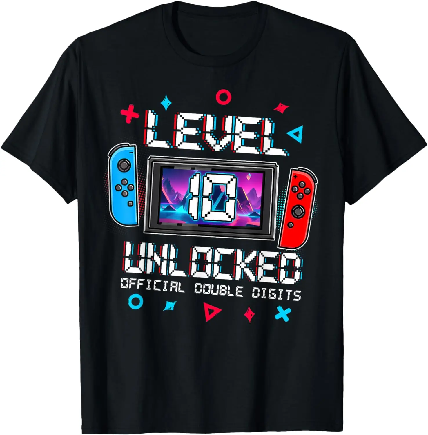 Awesome Level 10 Unlocked Gaming 10th Birthday Video Gamer T-Shirt