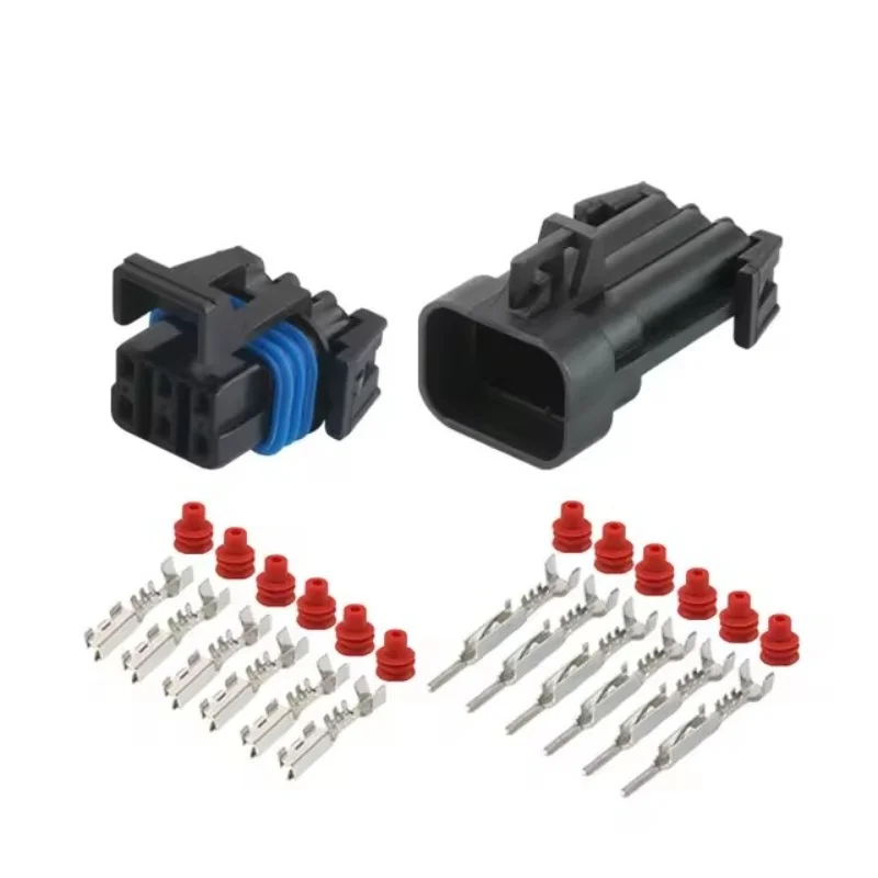 

1/5/10/20 Sets 6Pin GT Delphi Waterproof Auto Black Male Female Connector Automotive With Terminal Seal Rubber 12052848 12124107