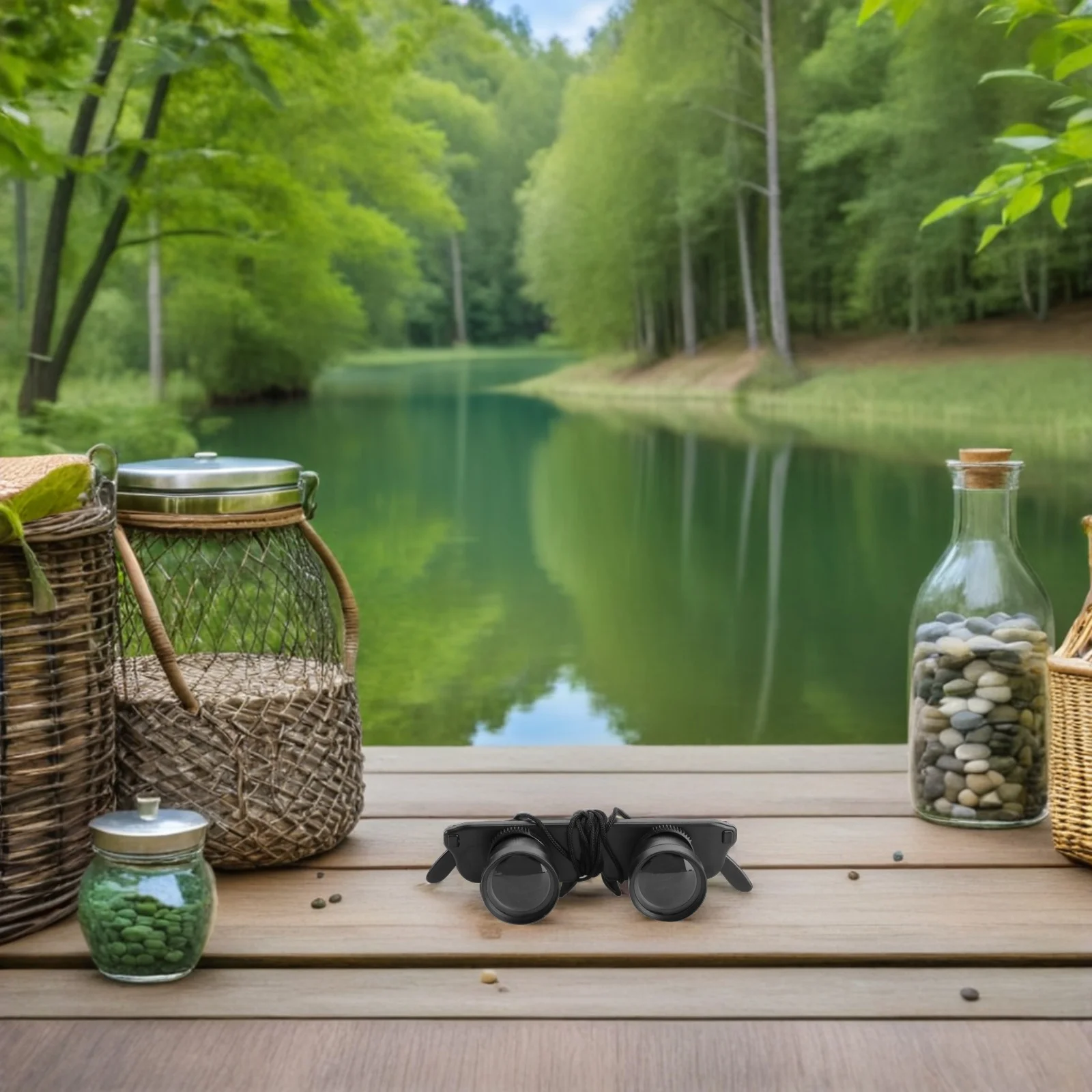 

2Pcs Compact Binocular Glasses with 3X Zoom - Lightweight Waterproof Magnifier Eyewear - Headband Mount for Birding Concert