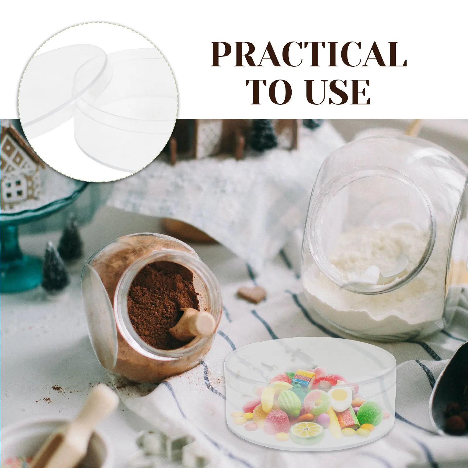 

Набор из 10 круглых прозрачных пластиковых коробок для конфет, высококачественные герметичные контейнеры для хранения украшений, закусок, домашнего декора