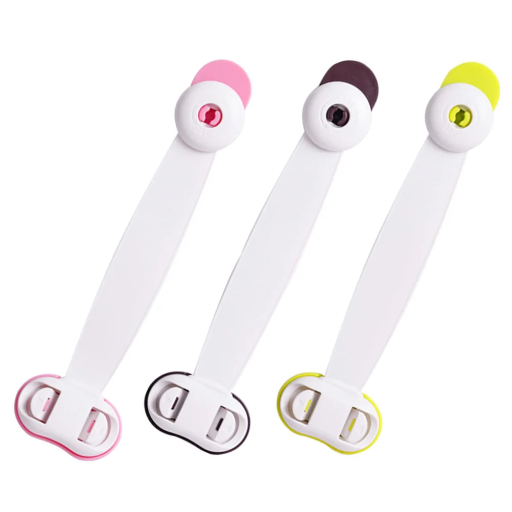 

3pcs Safety Abs Material Easy Install Sturdy Refrigerator Cabinet Door For Proofing Strap Security