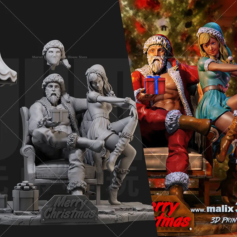 

1/24 1/18 масштаб Санта-Клаус Рождественские эльфы Религиозный День памяти DIY Самособранный GK 3D Смола Неустановленная модель белых кукол