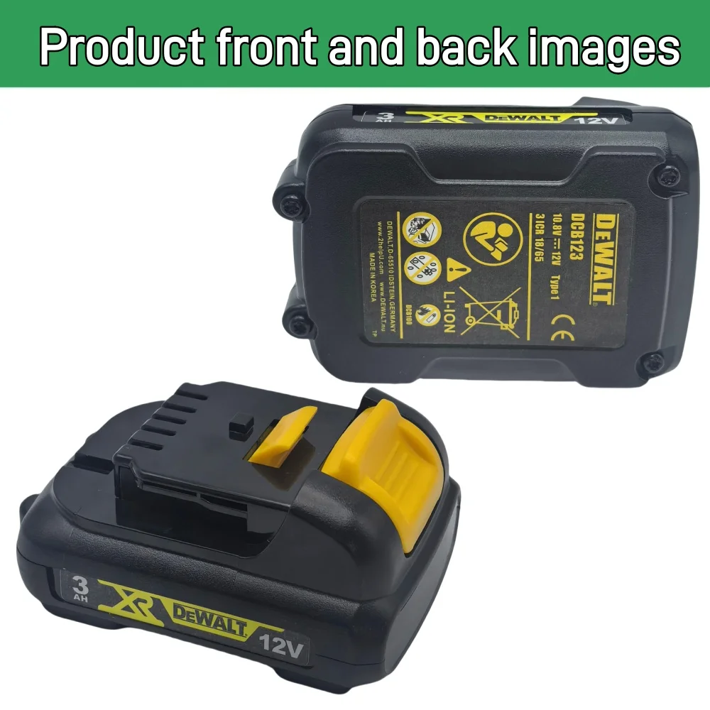 DEWALT 12V Lithium-Ion Battery Compatible with DCB123 DCB125 DCB124 DCB122 DCD710 Power Tool - 2.0Ah 3.0Ah New view 6