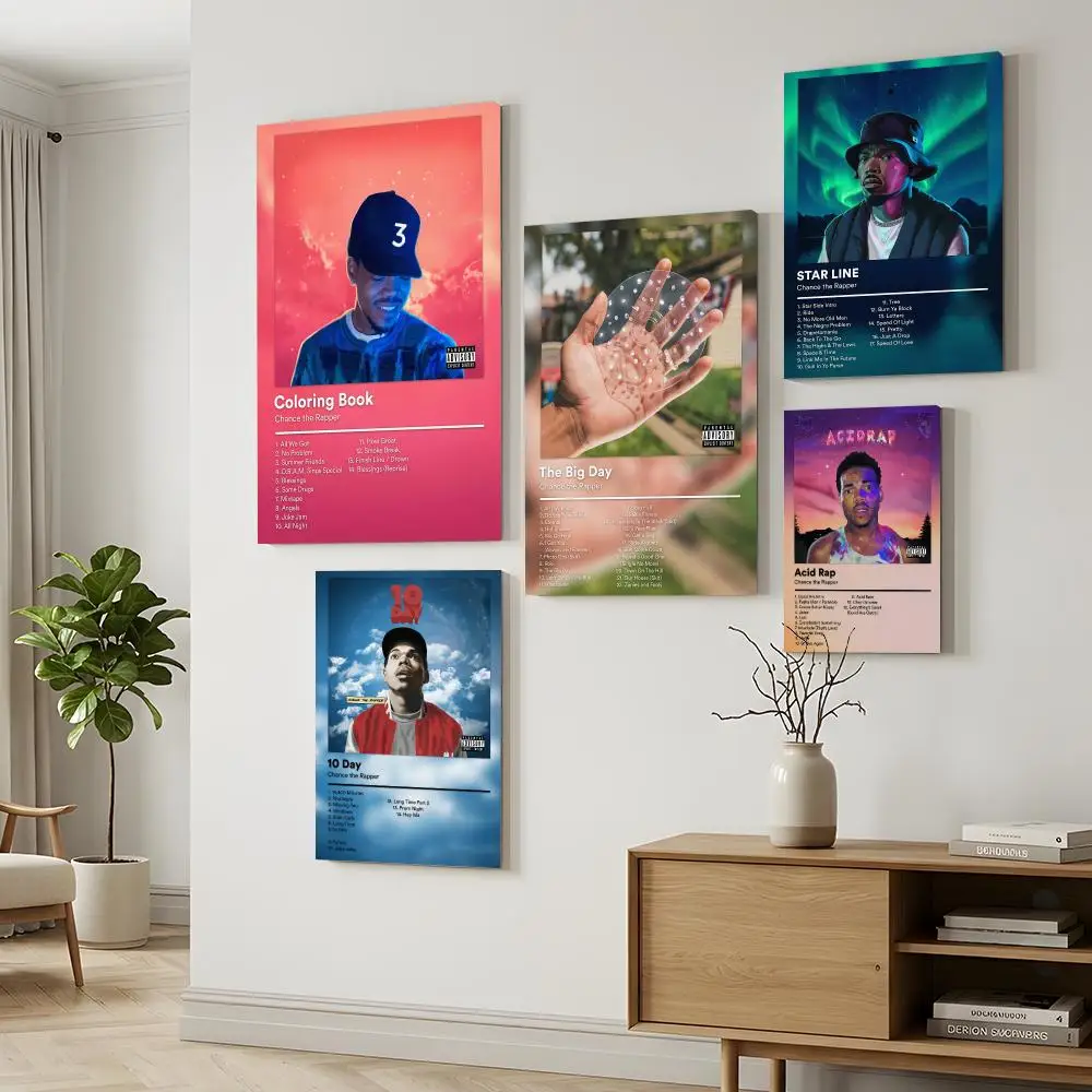 C-Chance The Rapper Framed Wall Painting Canvas Poster Wall Art HD Print Home Decor Room Decoration Artwork Gift Wood Frame