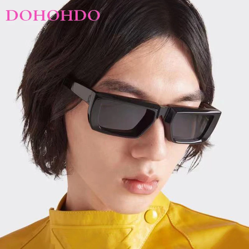 

DOHOHDO Y2k Fashion Designer Sunglasses Women Mens Rectangle UV400 Sun Glasses Male Retro Luxury Brand Small White Shades Ladies