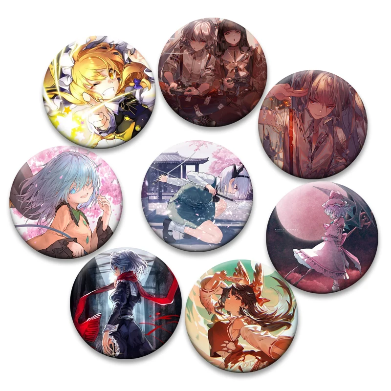 

Anime Popular Game Touhou Project Brooches Round Handmade Lapel Pins Exquisite Cartoon Badge Backpack Jewelry Accessories Gift