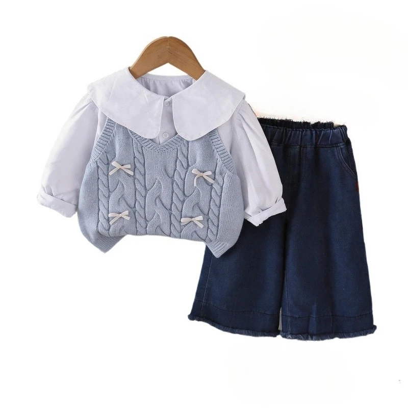 New Autumn Baby Clothes Suit Children Vest Shirt Pants 3Pcs/Sets Kids Girls Clothing Infant Casual Costume Toddler Tracksuits