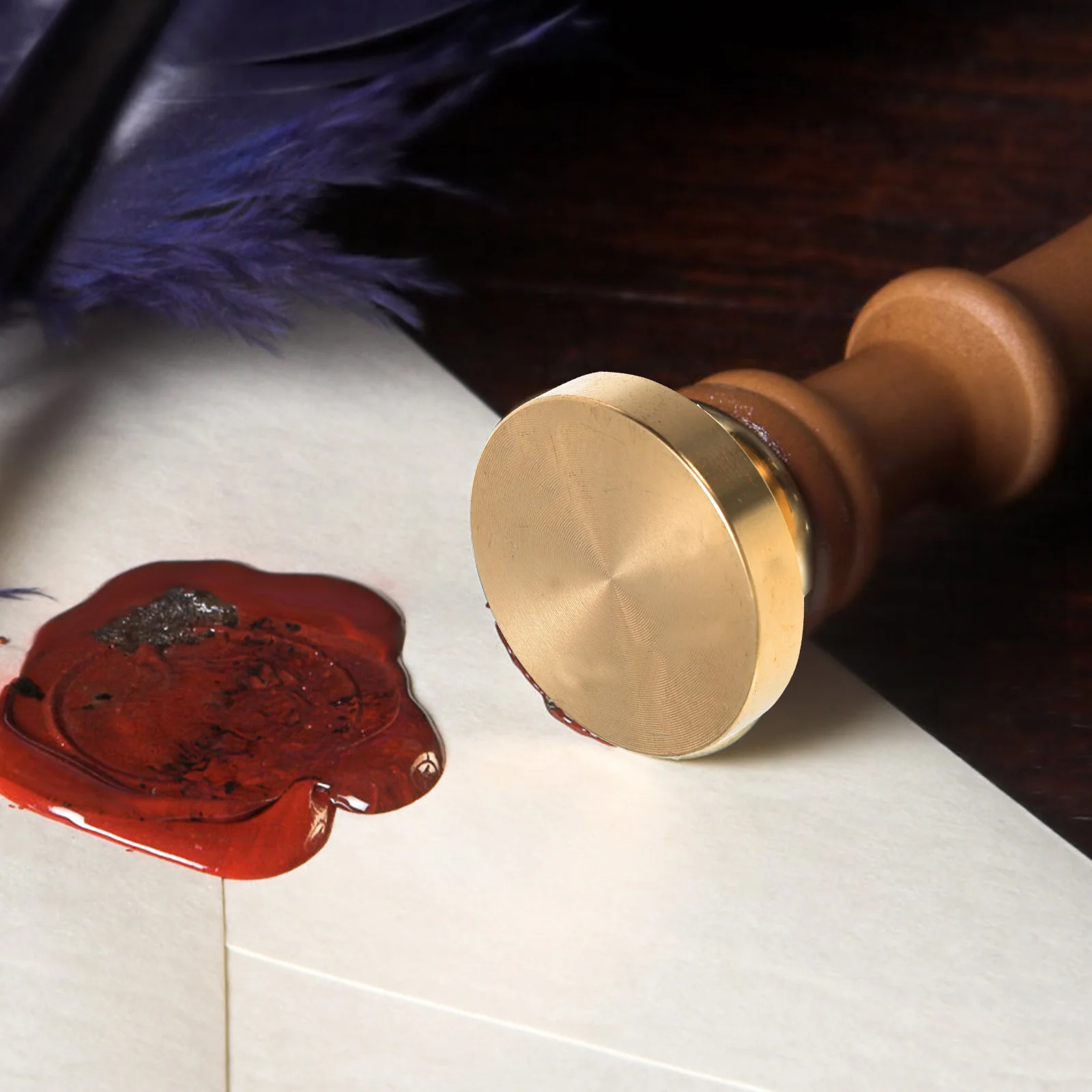 BLANK WAX Seal แสตมป์ซีลหัวซีลทองเหลืองเปลี่ยนซองจดหมาย Lacquer หัวฤดูหนาวชุด