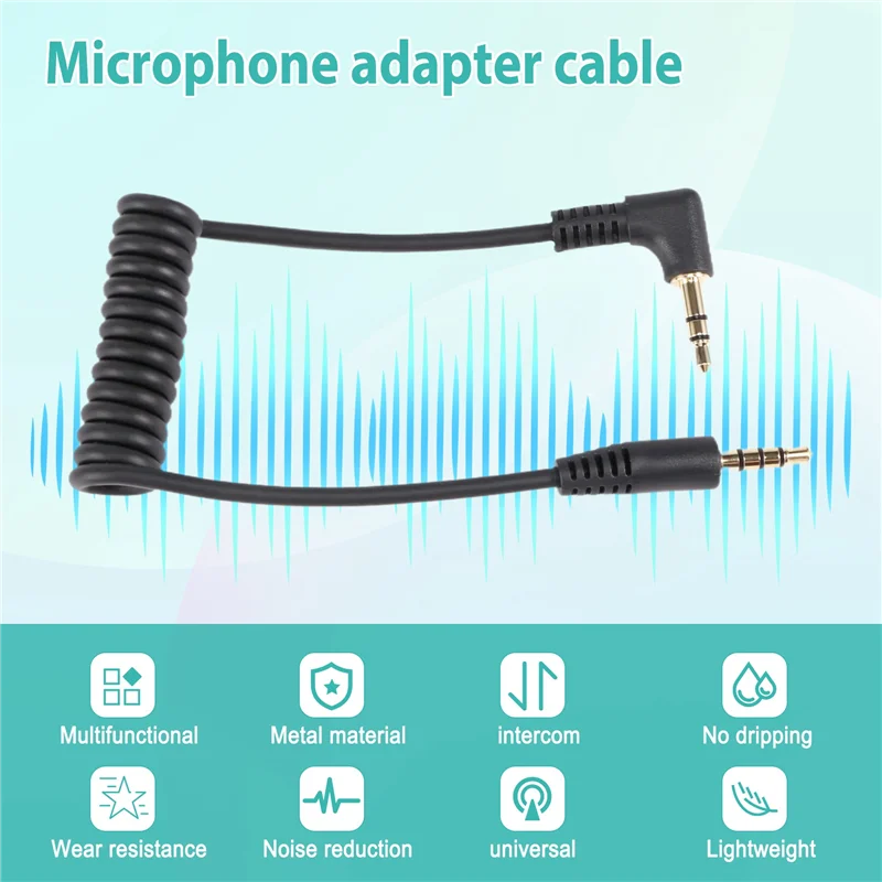 كابل صوت ممتاز 3.5 ملم - كابل عالمي مزدوج ذكر 3.5 ملم TRRS إلى TRS للميكروفونات