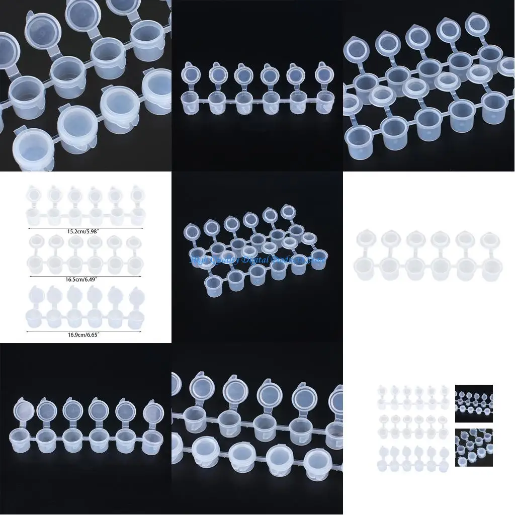 

U2JE Multi purpose 6Strips 3ML Empty Paint Strips for Storing Paints, Beads,Glitter