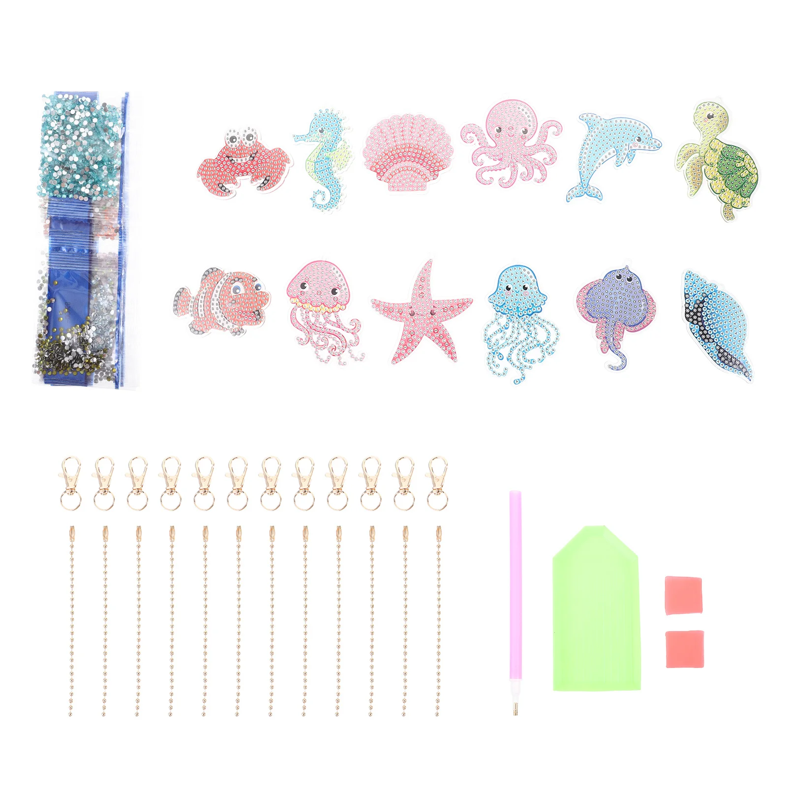 1 مجموعة 1 مجموعة Diy بها بنفسك الماس الفن المفاتيح قلادة الاكريليك المعادن الحرفية عدة لحقيبة سيارة محفظة ديكور لطيف سلاسل المفاتيح للنساء هدية #4