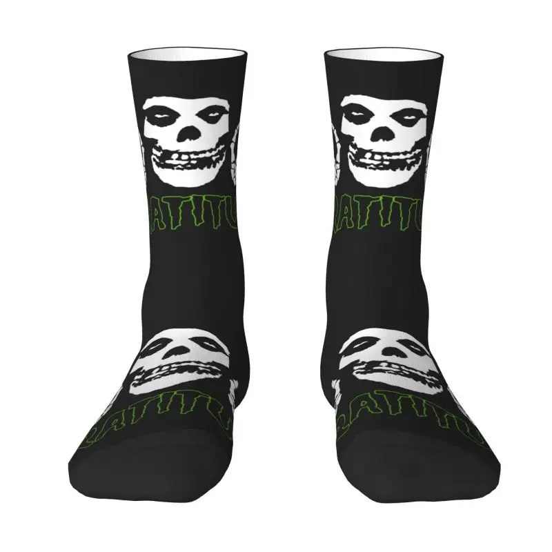 Custom Harajuku Rock Punk Band Misfits Skull Face Socks Women Men Warm 3D Printing Heavy Metal Football Sports Socks