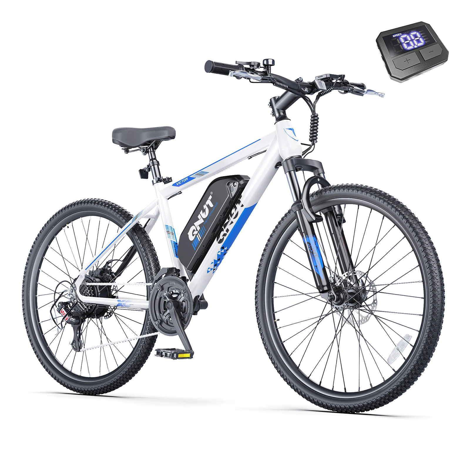 QNUT Victor 3.0 Adult Electric Mountain Bike 750W Peak Motor 36V 10.4Ah Removable Battery 26 Inch All‑Terrain EBike 21‑Speed Front Suspension Dual Disc Brake 20MPH Electric Bicycle US Warehouse Fast Shipping